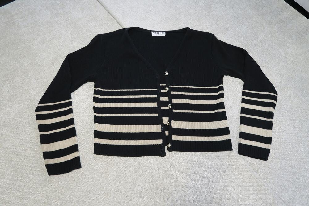 Vintage Wrapper Striped Hem Sweater